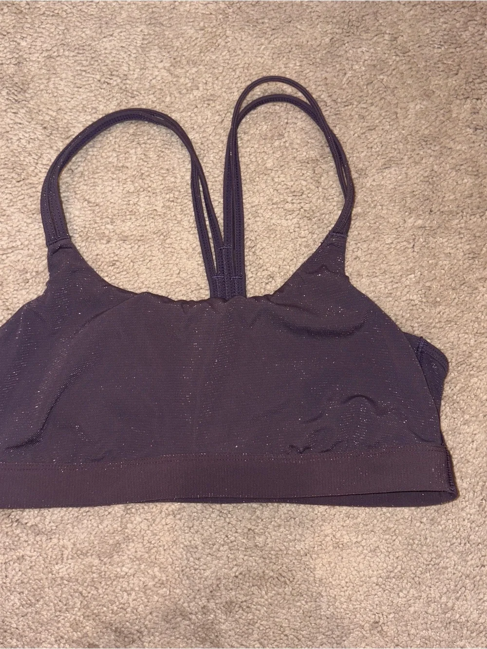 all in motion Sparkle Strappy Sports Bralette - Plum Size: M